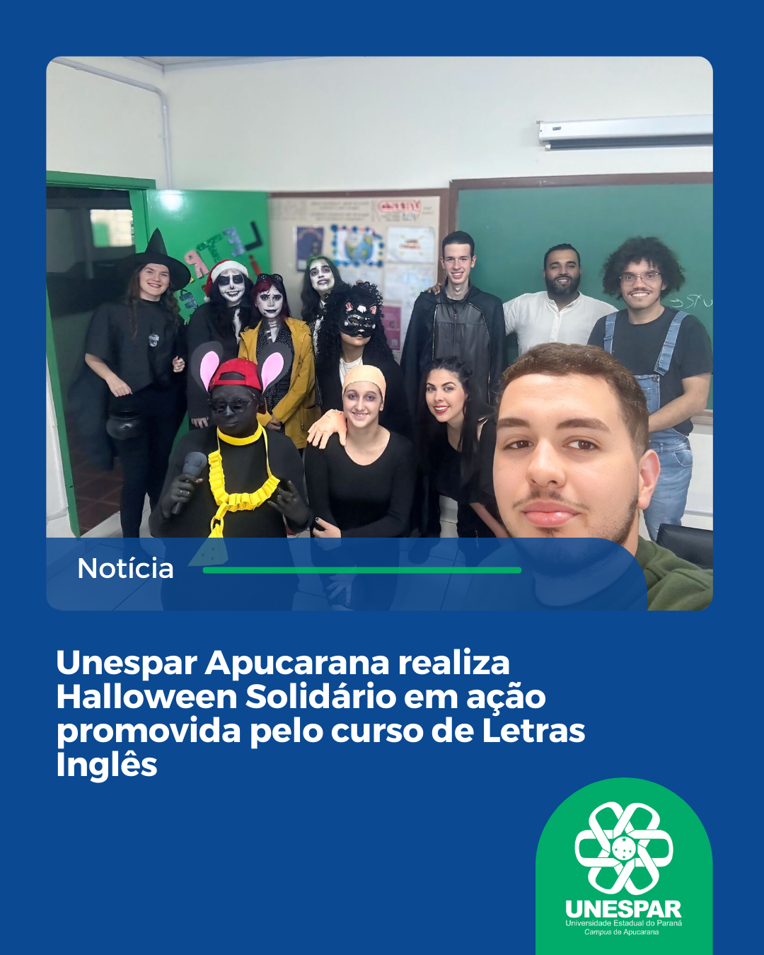 Unespar Apucarana realiza Halloween Solidário em ação promovida pelo curso de Letras Inglês