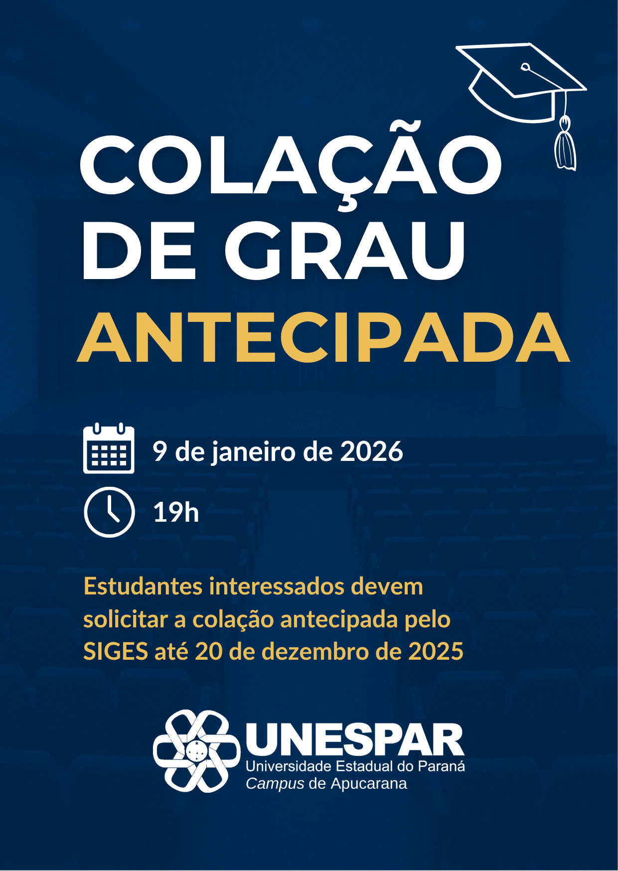 Unespar Campus de Apucarana divulga datas da Colação de Grau 2025