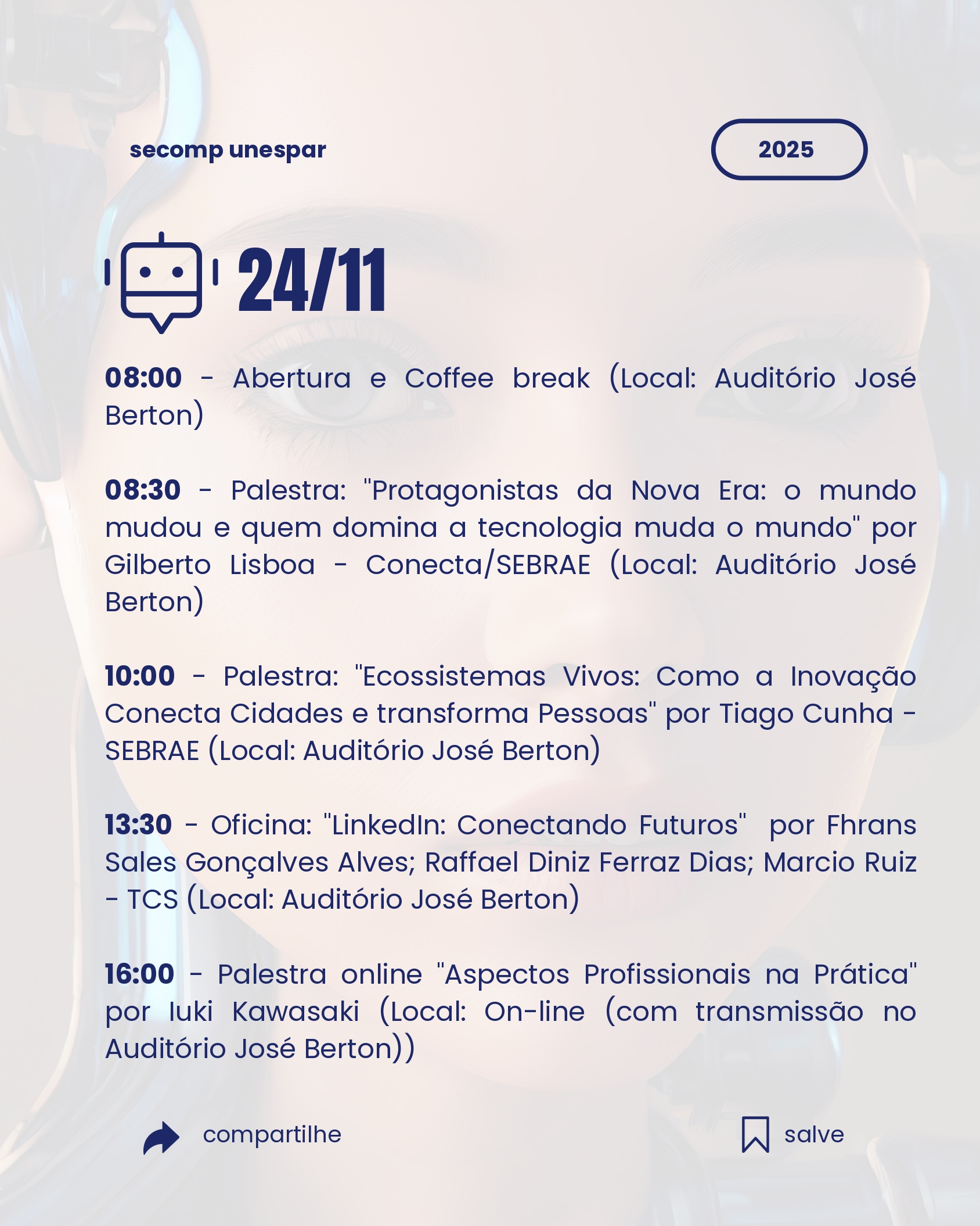 Unespar Campus de Apucarana realiza a SECOMP 2025 com palestras, oficinas, maratona e atividades práticas