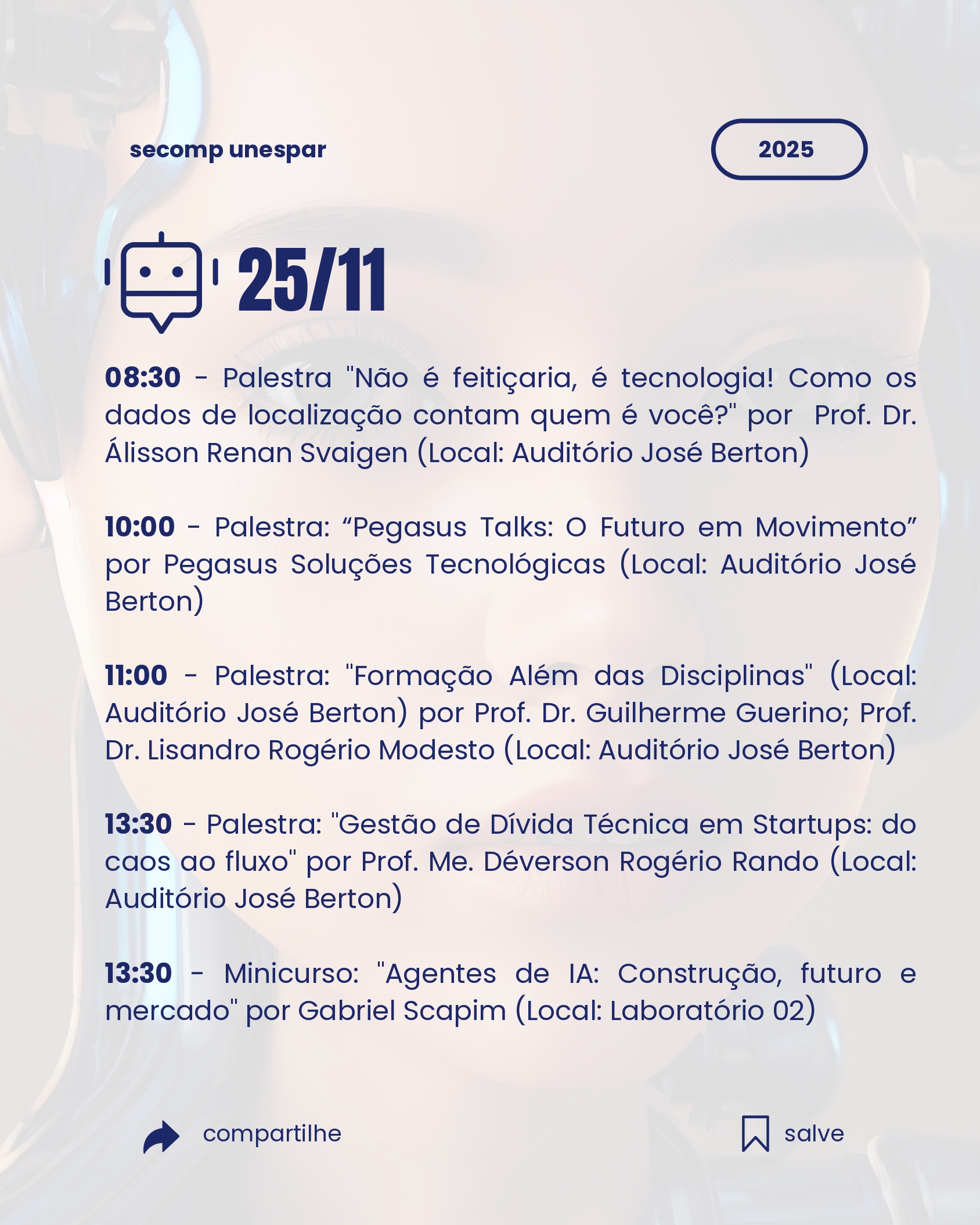 Unespar Campus de Apucarana realiza a SECOMP 2025 com palestras, oficinas, maratona e atividades práticas