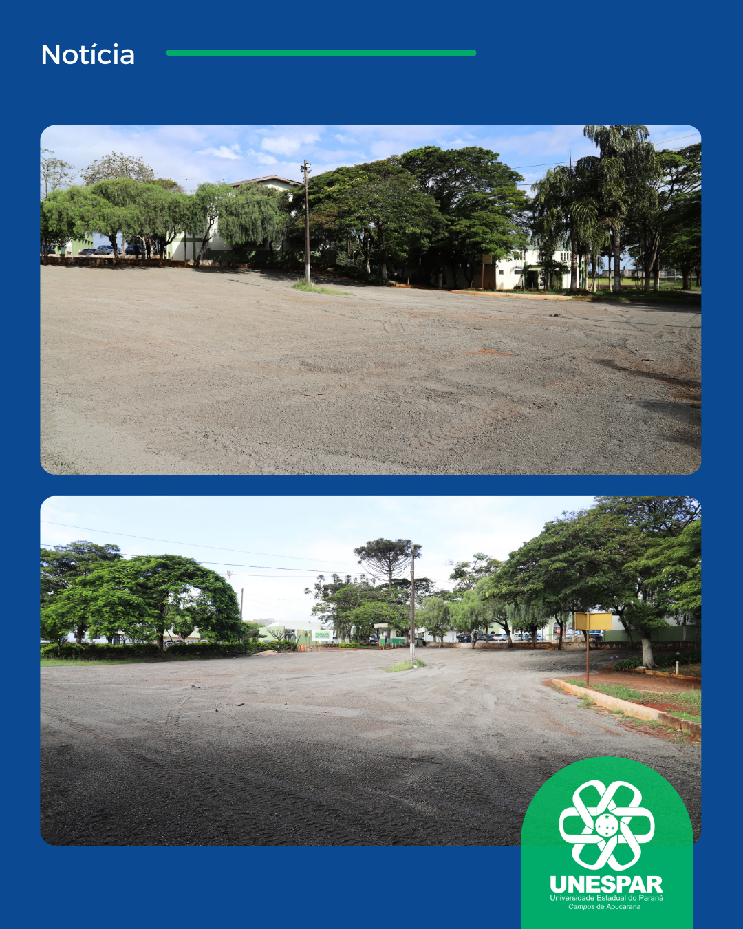Unespar Campus de Apucarana realiza revitalização do estacionamento externo