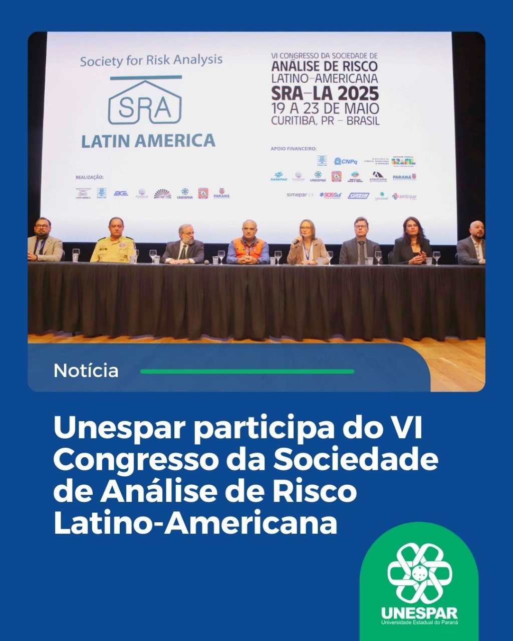 Unespar participa do VI Congresso da Sociedade de Análise de Risco Latino-Americana