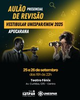 Evento gratuito será realizado nos dias 25 e 26 de setembro, no Teatro Fênix, e integra o programa Sou + UNESPAR