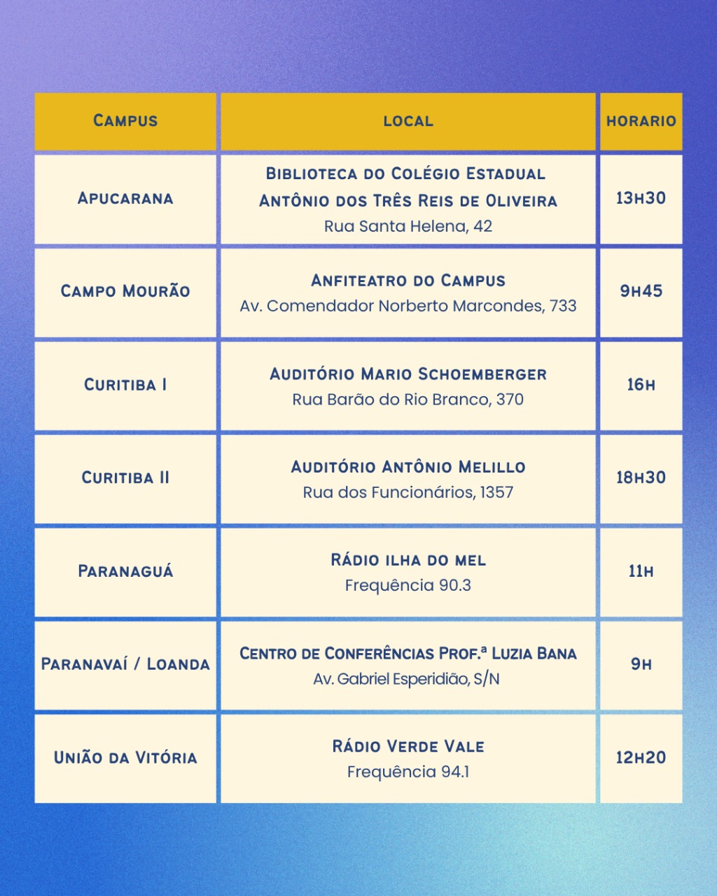Unespar promove live de lançamento para Vestibular 2026