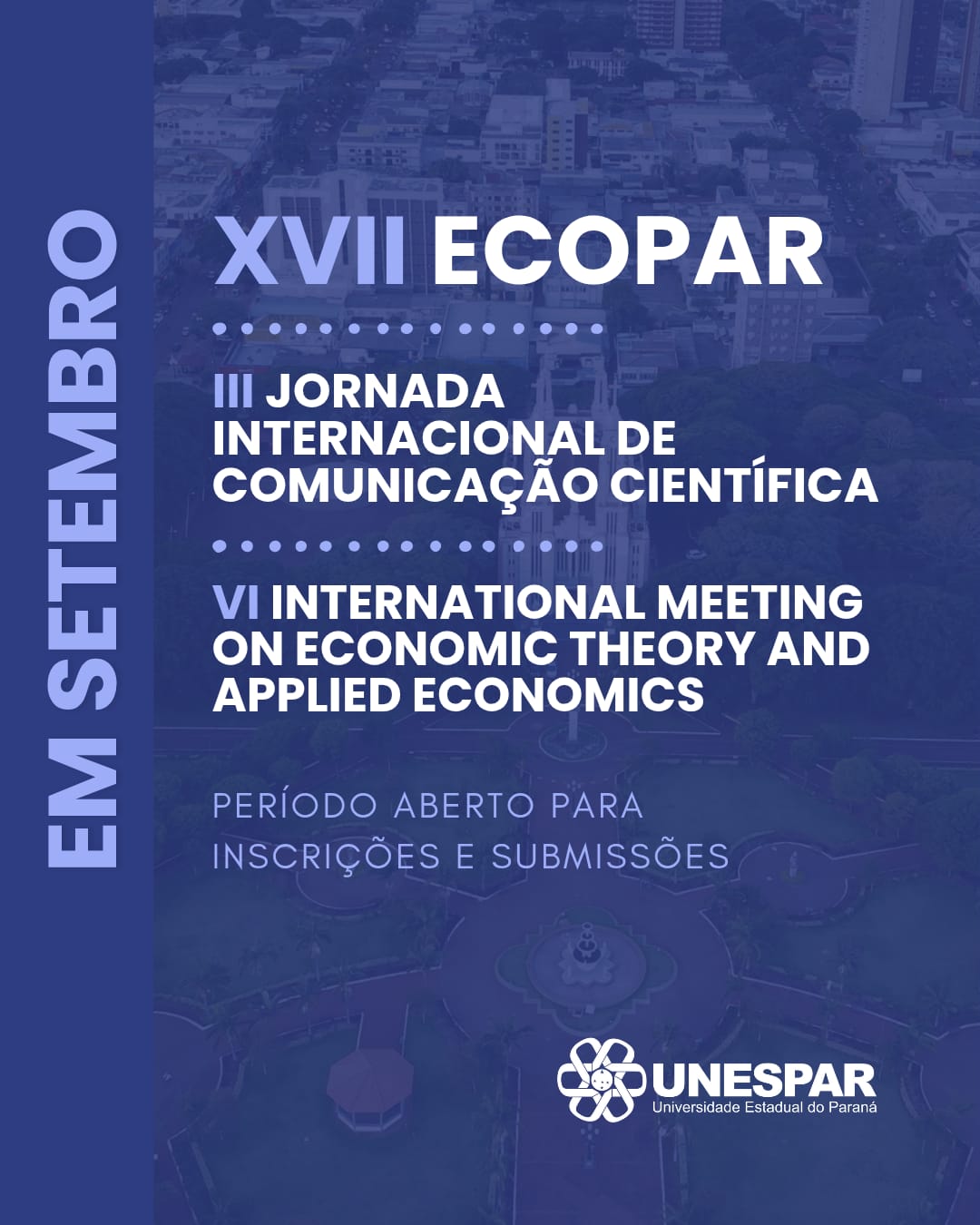 Unespar vai realizar XVII Ecopar e eventos internacionais de Economia em setembro