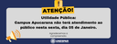 Utilidade Pública: Campus Apucarana não terá atendimento ao público nesta sexta, dia 05 de Janeiro.