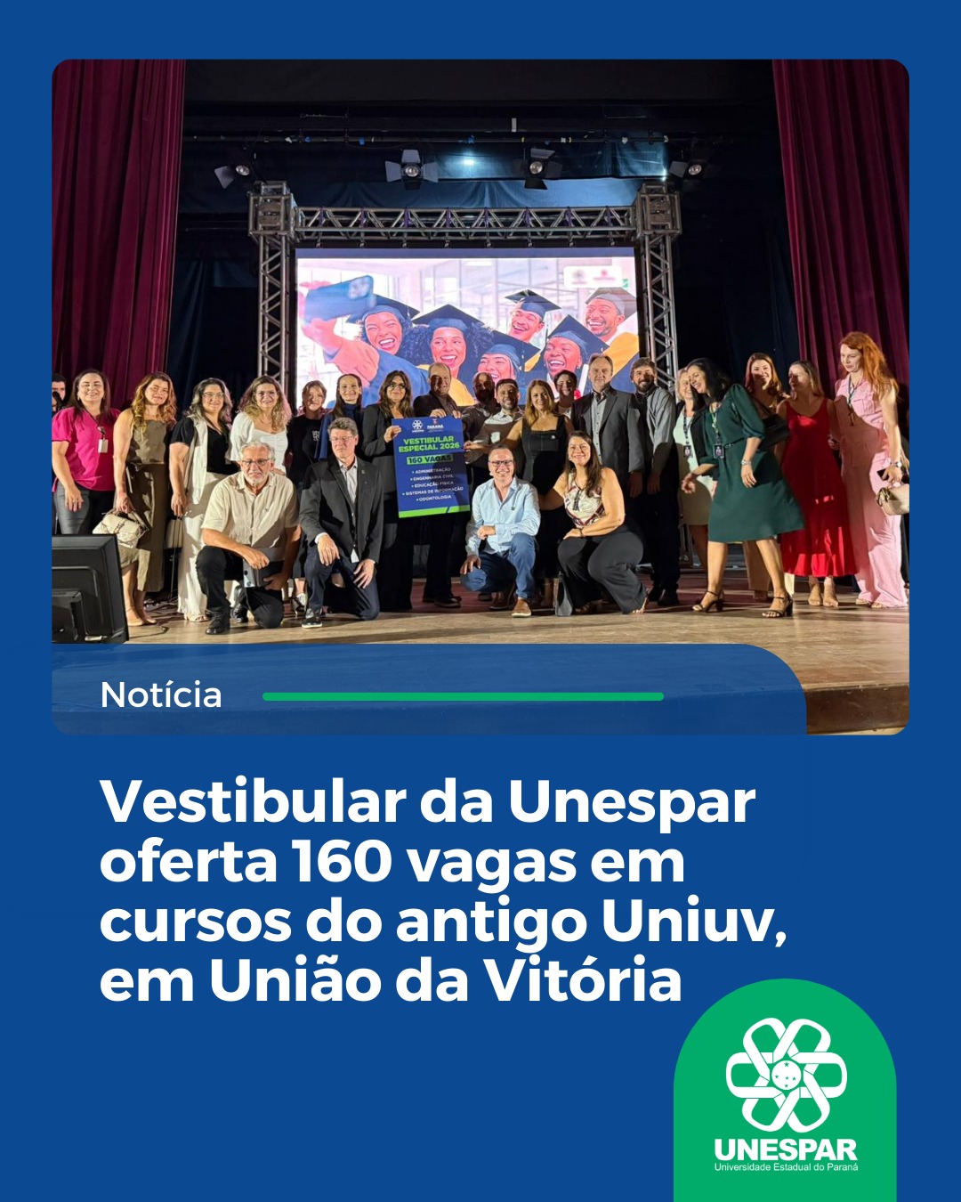 Vestibular da Unespar oferta 160 vagas em cursos do antigo Uniuv, em União da Vitória