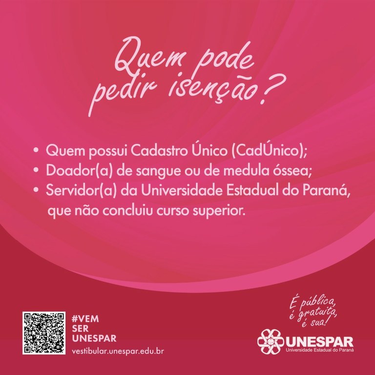 Vestibular Unespar 2025: últimos dias para solicitar isenção da taxa