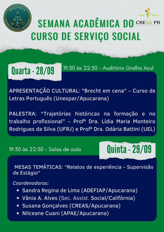 semana academica serviço social