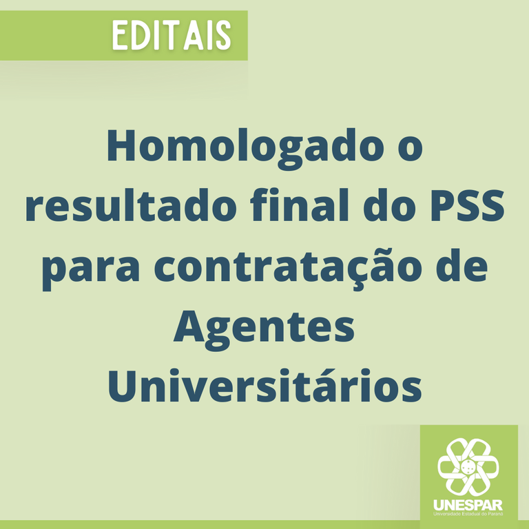 Homologado o resultado final do PSS