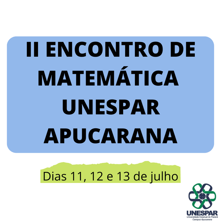 II Encontro de Matemática Unespar Apucarana 