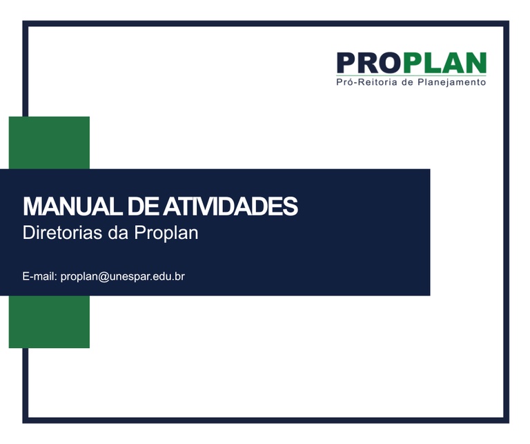 MANUAL DE ATIVIDADES